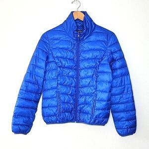 BLACK RIVET Casual Blue Puff Jacket size M Warm Fall Winter